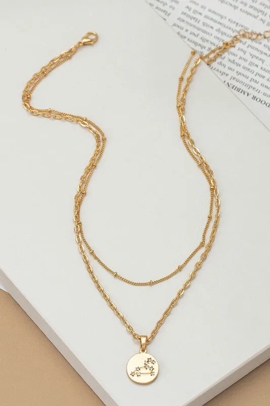 Necklaces LA3accessories zodiac sign pendant necklace with rhinestones