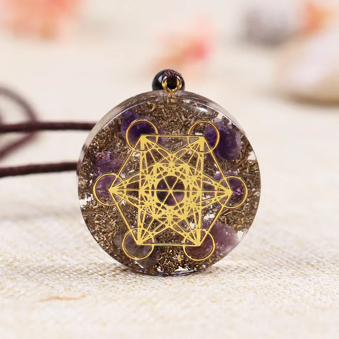 Necklaces Life Changing Energy Orgonite Metatron Cube Resin Cosmic Energy Center Sign Pendant Necklace