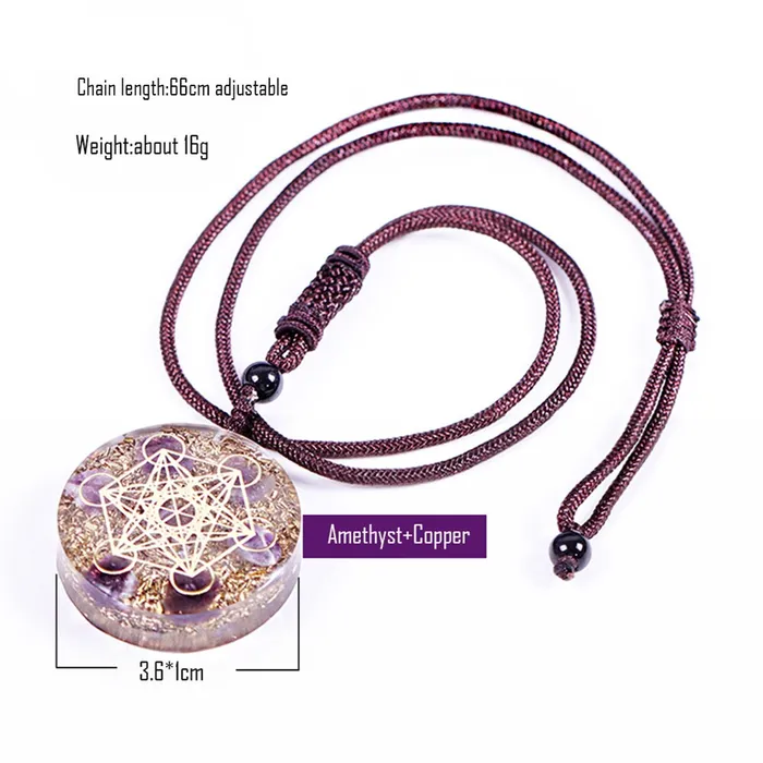 Necklaces Life Changing Energy Orgonite Metatron Cube Resin Cosmic Energy Center Sign Pendant Necklace