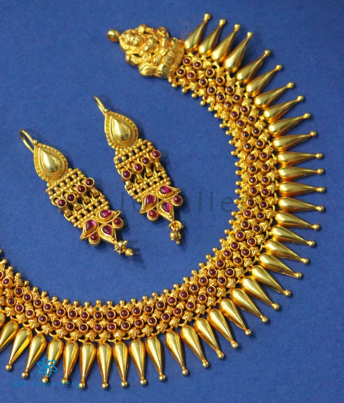 Necklaces Silversmith The Mallige Moggu Silver Kempu Necklace