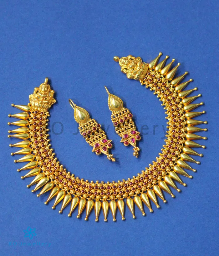 Necklaces Silversmith The Mallige Moggu Silver Kempu Necklace