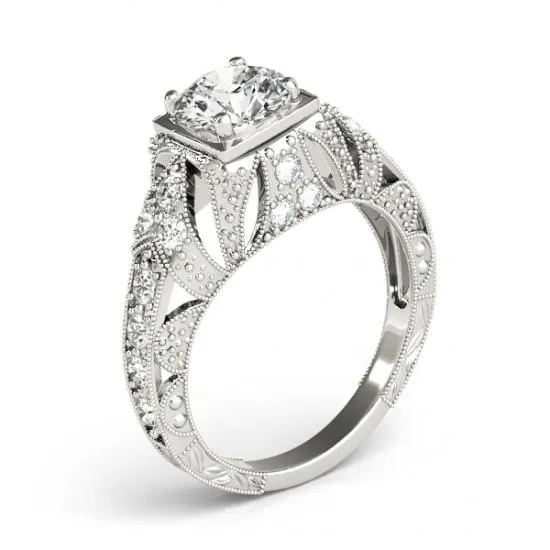 Rings GB 150 Carat Solitaire With Accents Natural Earth Mined Diamond Vintage Style Ring