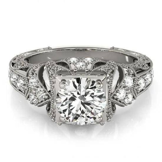 Rings GB 150 Carat Solitaire With Accents Natural Earth Mined Diamond Vintage Style Ring