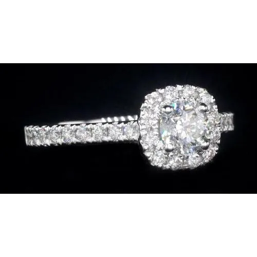 Rings GB 185 Carats Halo Setting Engagement Ring White Gold 14K Natural Earth Mined Diamond Rings GB 185 Carats Halo Setting Engagement Ring White Gold 14K Natural Earth Mined Diamond