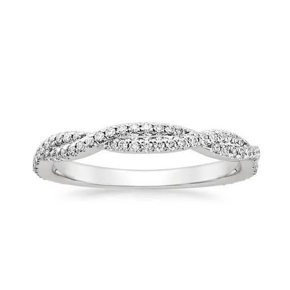Rings GB 24 Ct Sparkling Round Cut Natural Earth Mined Diamond Wedding Band