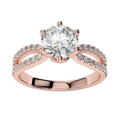 Rings GB Natural Earth Mined Diamond Engagement Ring 330 Carats Split Shank Rose Gold 14K Rings GB Natural Earth Mined Diamond Engagement Ring 330 Carats Split Shank Rose Gold 14K