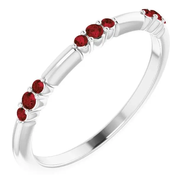 Rings GB Round Red Ruby Promise Ring 180 Carats White Gold 14K