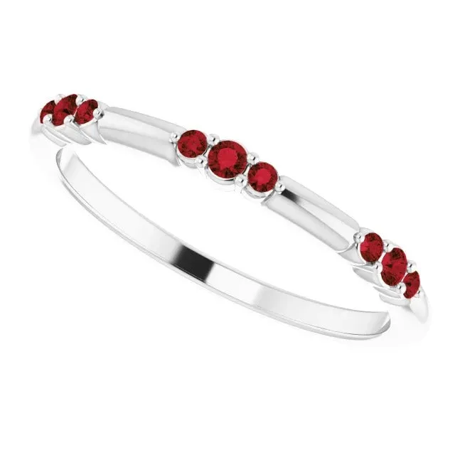 Rings GB Round Red Ruby Promise Ring 180 Carats White Gold 14K Rings GB Round Red Ruby Promise Ring 180 Carats White Gold 14K