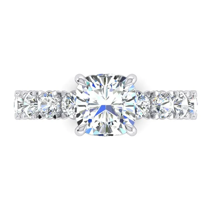 Rings HarryChadEntcom Cushion Anniversary Band Ring 4 Ct Gold Ladies Jewelry Genuine Diamond