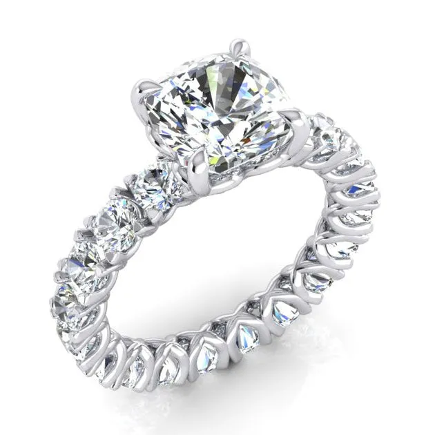 Rings HarryChadEntcom Cushion Anniversary Band Ring 4 Ct Gold Ladies Jewelry Genuine Diamond Rings HarryChadEntcom Cushion Anniversary Band Ring 4 Ct Gold Ladies Jewelry Genuine Diamond
