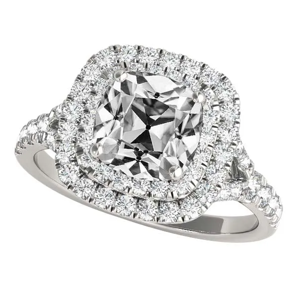 Rings HarryChadEntcom Cushion Old Miner Large Lab Grown Diamond Double Halo Ring Split Shank 1050 Carats Rings HarryChadEntcom Cushion Old Miner Large Lab Grown Diamond Double Halo Ring Split Shank 1050 Carats