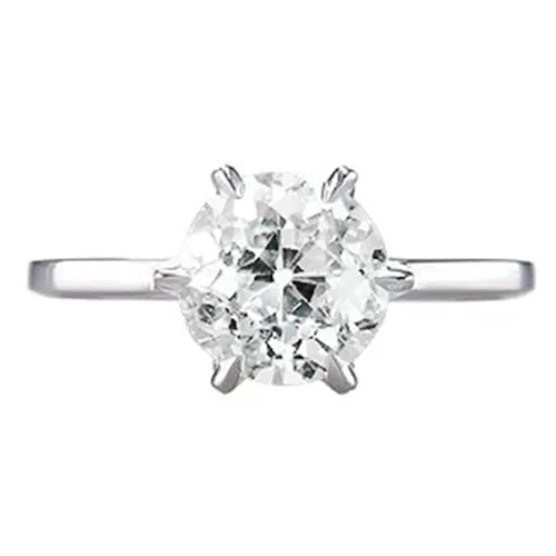 Rings HarryChadEntcom Round Solitaire Old Mine Cut Natural Earth Mined Diamond Ring Prong Set 1 Carat Rings HarryChadEntcom Round Solitaire Old Mine Cut Natural Earth Mined Diamond Ring Prong Set 1 Carat