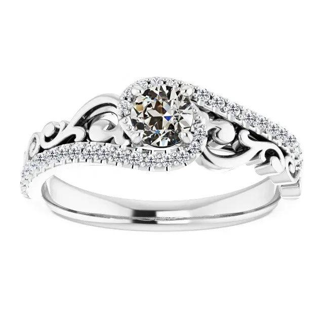 Rings HarryChadEntcom Vintage Style Round Old Mine Cut Natural Earth Mined Diamond Ring 14K Gold 3 Carats Rings HarryChadEntcom Vintage Style Round Old Mine Cut Natural Earth Mined Diamond Ring 14K Gold 3 Carats