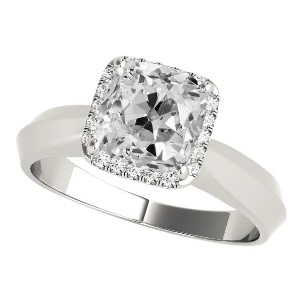 Rings HarryChadEntcom White Gold Cushion Old Mine Cut Natural Earth Mined Diamond Halo Ring 750 Carats Rings HarryChadEntcom White Gold Cushion Old Mine Cut Natural Earth Mined Diamond Halo Ring 750 Carats