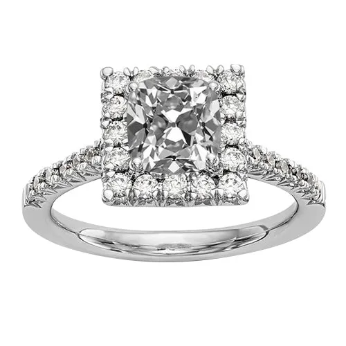 Rings HarryChadEntcom White Gold Halo Cushion Old Mine Cut Real Natural Earth Mined Diamond Ring 525 Carats Rings HarryChadEntcom White Gold Halo Cushion Old Mine Cut Real Natural Earth Mined Diamond Ring 525 Carats