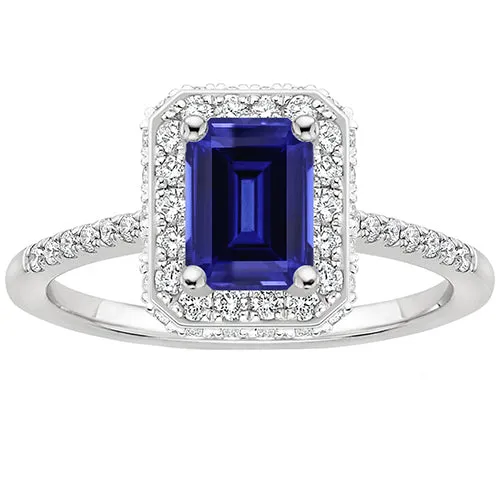 Rings HarryChadEntcom White Gold Halo Ring Emerald Ceylon Sapphire Natural Earth Mined Diamond 425 Carats Rings HarryChadEntcom White Gold Halo Ring Emerald Ceylon Sapphire Natural Earth Mined Diamond 425 Carats