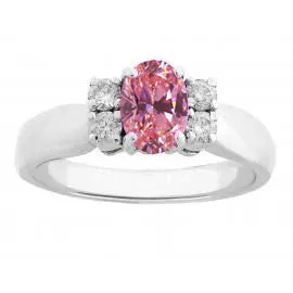 Rings Oval And Round Cut Pink Sapphire Natural Earth Mined Diamonds Ring 210 Ct White Gold 14K GB Rings Oval And Round Cut Pink Sapphire Natural Earth Mined Diamonds Ring 210 Ct White Gold 14K GB