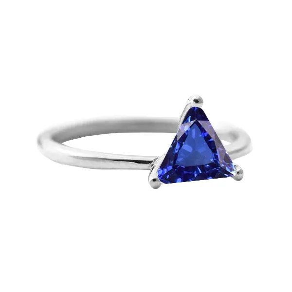 Rings Sapphire Trilliant Cut Engagement Skinny Band HarryChadEntcom