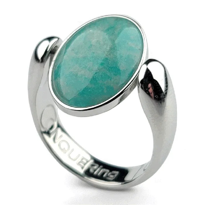 Rings Silver AlaDune Oval Crystal Fidget Ring CONQUERing