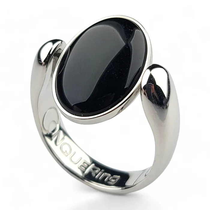 Rings Silver AlaDune Oval Crystal Fidget Ring CONQUERing