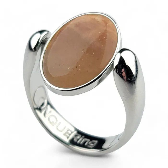 Rings Silver AlaDune Oval Crystal Fidget Ring CONQUERing