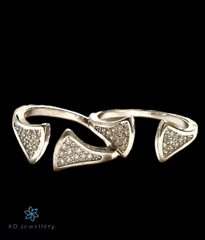Rings The Sanaz Silver ToeRings Front open Imported