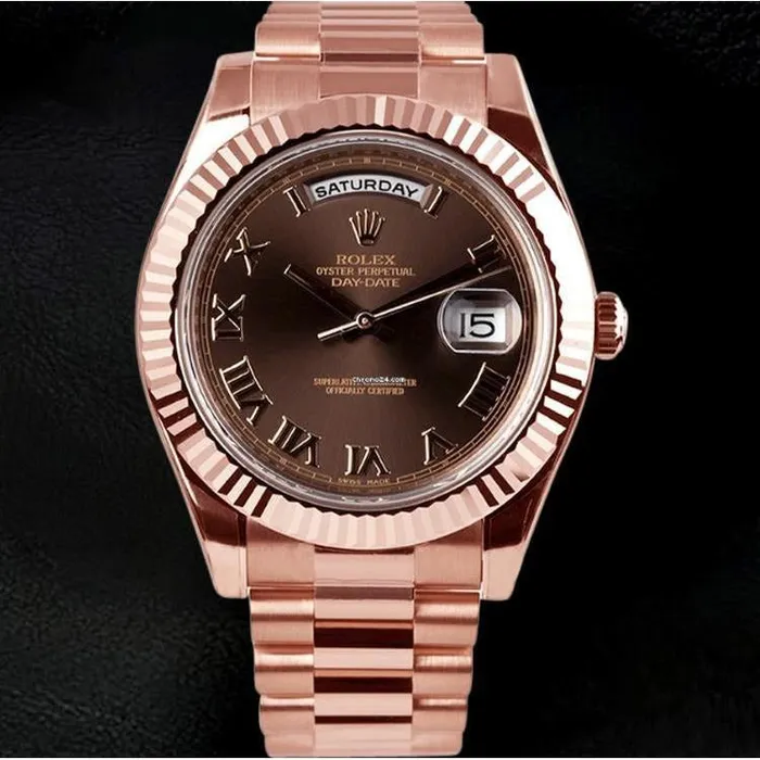 Rolex Day Date Ii 41 Mm Brown Roman Dial Men Watch Rose Gold 18K GB Necklaces Rolex Day Date Ii 41 Mm Brown Roman Dial Men Watch Rose Gold 18K GB Necklaces