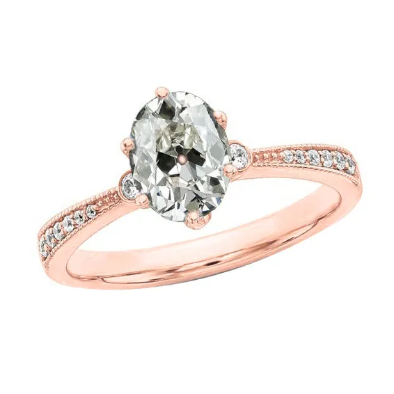 Rose Gold Oval Old Miner Genuine Natural Earth Mined Diamond Ladies Ring 425 Carats Tapered Shank HarryChadEntcom Rings Rose Gold Oval Old Miner Genuine Natural Earth Mined Diamond Ladies Ring 425 Carats Tapered Shank HarryChadEntcom Rings