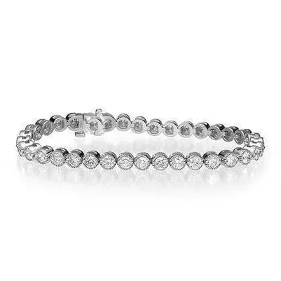 Round Natural Earth Mined Diamond Tennis Bracelet Bezel Set 2170 Carat WG 14K GB Bracelets Round Natural Earth Mined Diamond Tennis Bracelet Bezel Set 2170 Carat WG 14K GB Bracelets