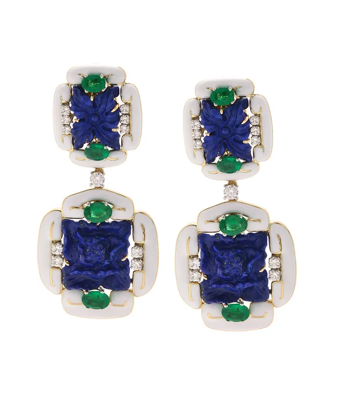 Scroll Garden Earrings Lapis Lazuli David Webb Earrings
