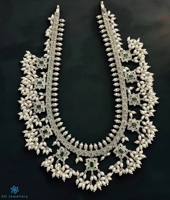 Silversmith Necklaces The Anaka Silver Guttapusalu Necklace Oxidised