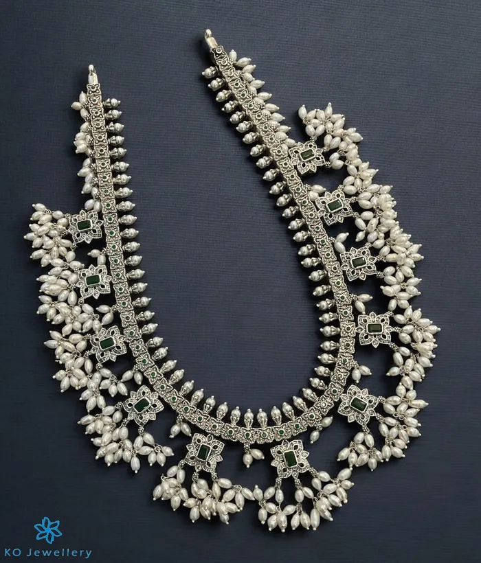 Silversmith Necklaces The Anaka Silver Guttapusalu Necklace Oxidised