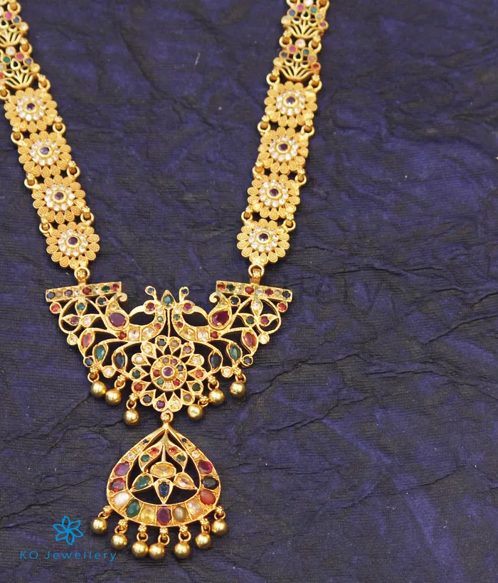 Silversmith Necklaces The Bhumi Silver Navaratna Makarakanti Necklace