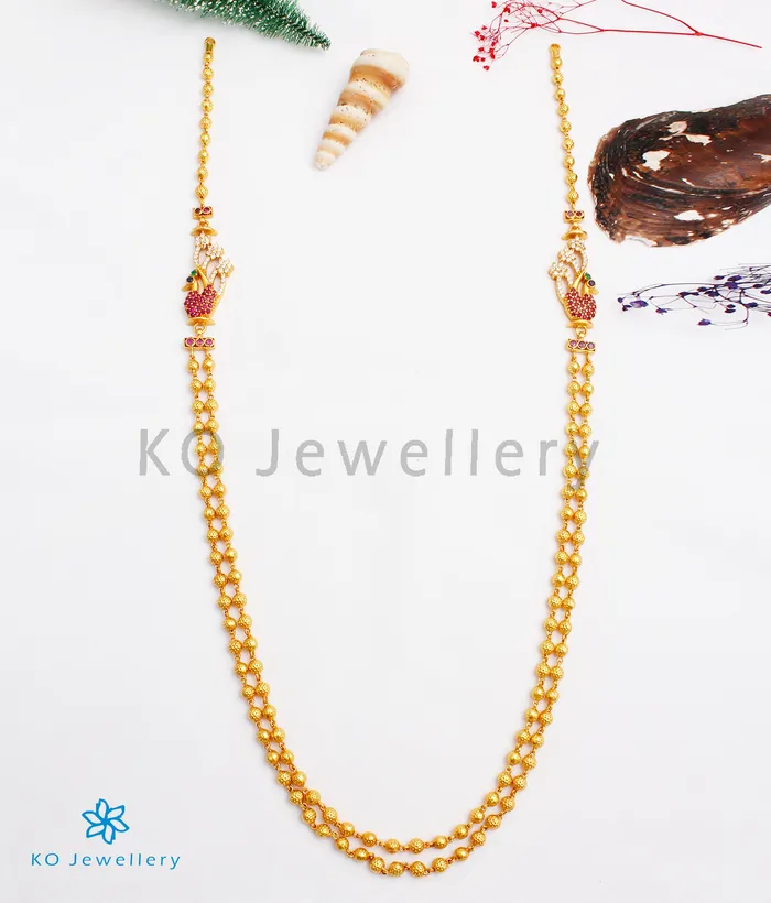 Silversmith Necklaces The Eshika Silver Layered Peacock Necklace