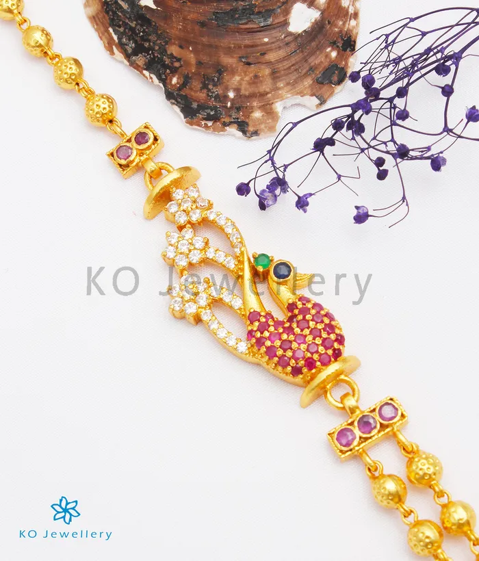 Silversmith Necklaces The Eshika Silver Layered Peacock Necklace