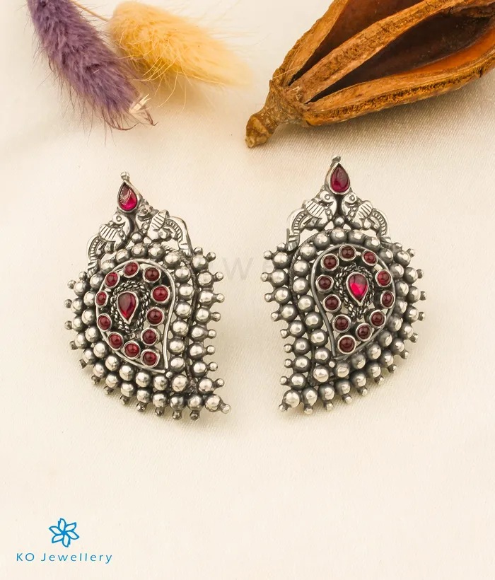 Silversmith Necklaces The Prashanti Silver Paisley Necklace Red