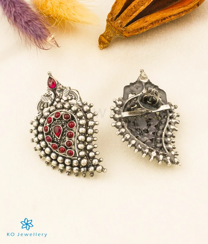 Silversmith Necklaces The Prashanti Silver Paisley Necklace Red