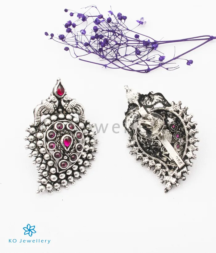 Silversmith Necklaces The Prashanti Silver Paisley Necklace Red