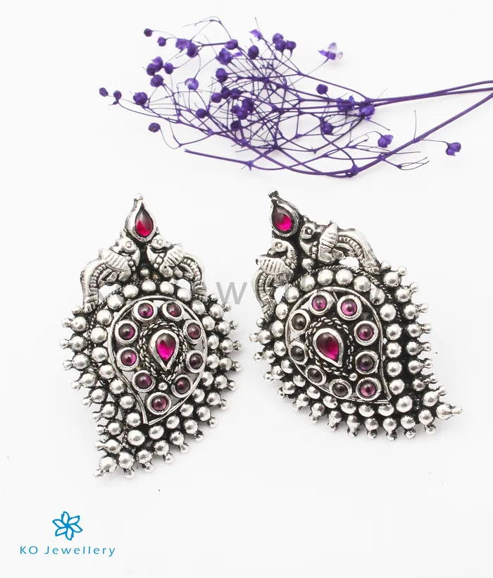 Silversmith Necklaces The Prashanti Silver Paisley Necklace Red