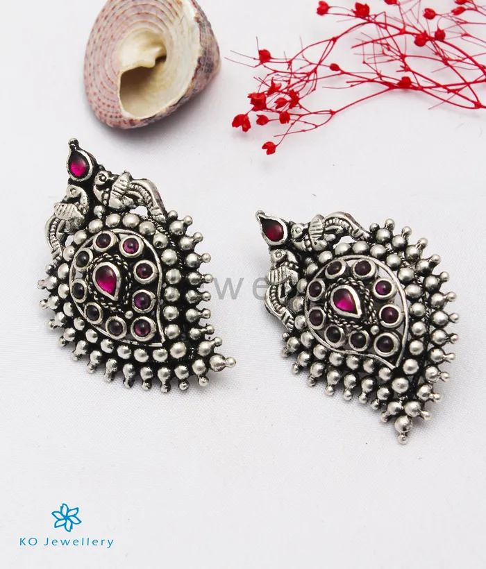 Silversmith Necklaces The Prashanti Silver Paisley Necklace Red