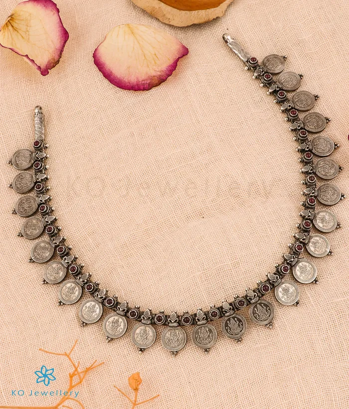 Silversmith Necklaces The Sindhuja Silver Kasumala NecklaceOxidised