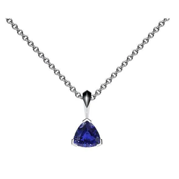 Solitaire Trillion Blue Sapphire Pendant V Prong Set 14K Gold 1 Carat HarryChadEntcom PreStyled Sets Solitaire Trillion Blue Sapphire Pendant V Prong Set 14K Gold 1 Carat HarryChadEntcom PreStyled Sets