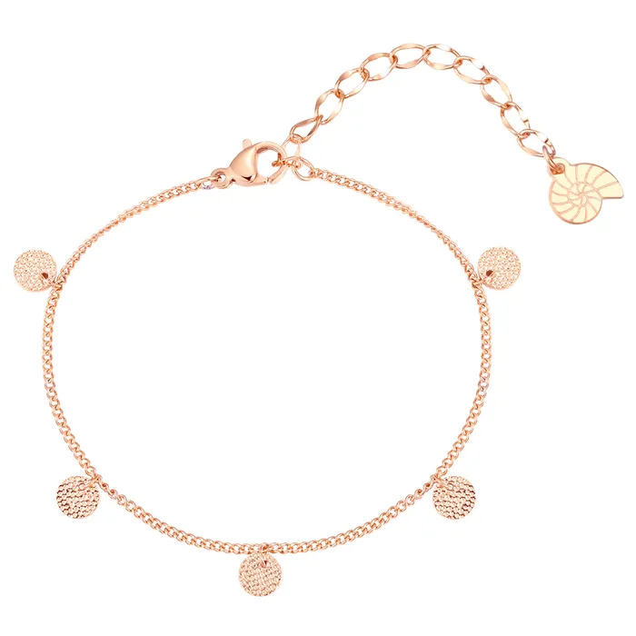 Textured Circle Bracelet Rose Gold Hey Happiness Bracelets