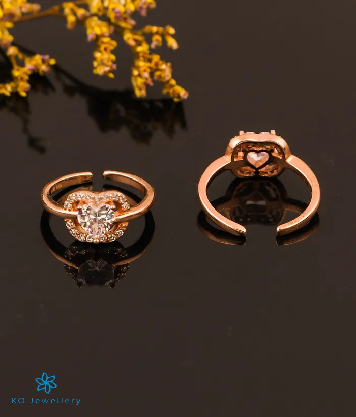 The Heart Silver Rosegold ToeRings Imported Rings