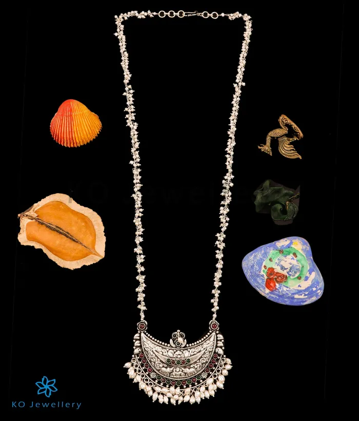 The Milana Kokkethathi Silver Pearl Necklace Silversmith Necklaces