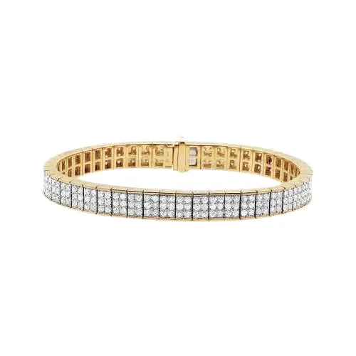 Triple Row 810 Ct Round Cut Natural Earth Mined Diamonds Tennis Bracelet Yellow Gold GB Bracelets Triple Row 810 Ct Round Cut Natural Earth Mined Diamonds Tennis Bracelet Yellow Gold GB Bracelets
