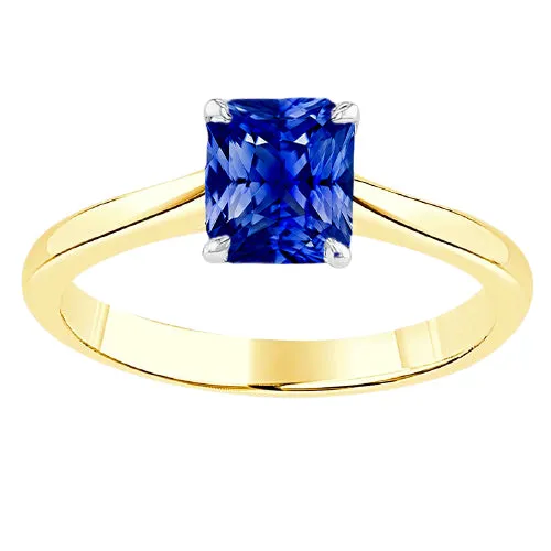 Two Tone Solitaire Blue Sapphire Ring 150 Carats Tapered Shank HarryChadEntcom Rings Two Tone Solitaire Blue Sapphire Ring 150 Carats Tapered Shank HarryChadEntcom Rings