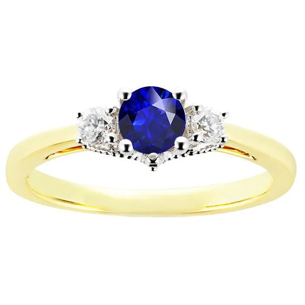 Two Tone Three Stone Round Sapphire Natural Earth Mined Diamond Ring 250 Carats HarryChadEntcom Rings Two Tone Three Stone Round Sapphire Natural Earth Mined Diamond Ring 250 Carats HarryChadEntcom Rings