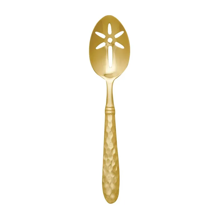 Vietri Vietri Martellato Gold Slotted Serving Spoon 9 1810 Stainless Steel Serveware Bracelets Vietri Vietri Martellato Gold Slotted Serving Spoon 9 1810 Stainless Steel Serveware Bracelets
