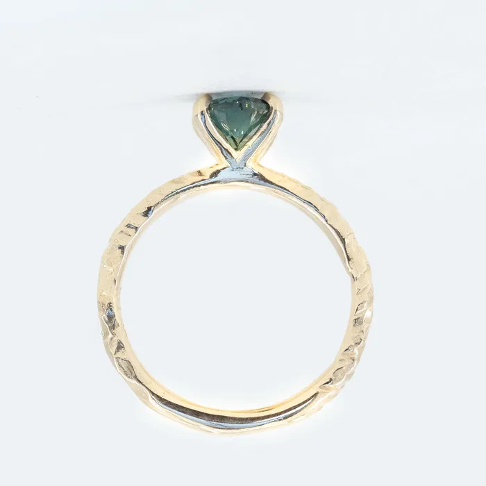 140ct Nigerian Blue Oval Sapphire Evergreen Solitaire Ring in 14k Yellow Gold Anueva Jewelry Rings